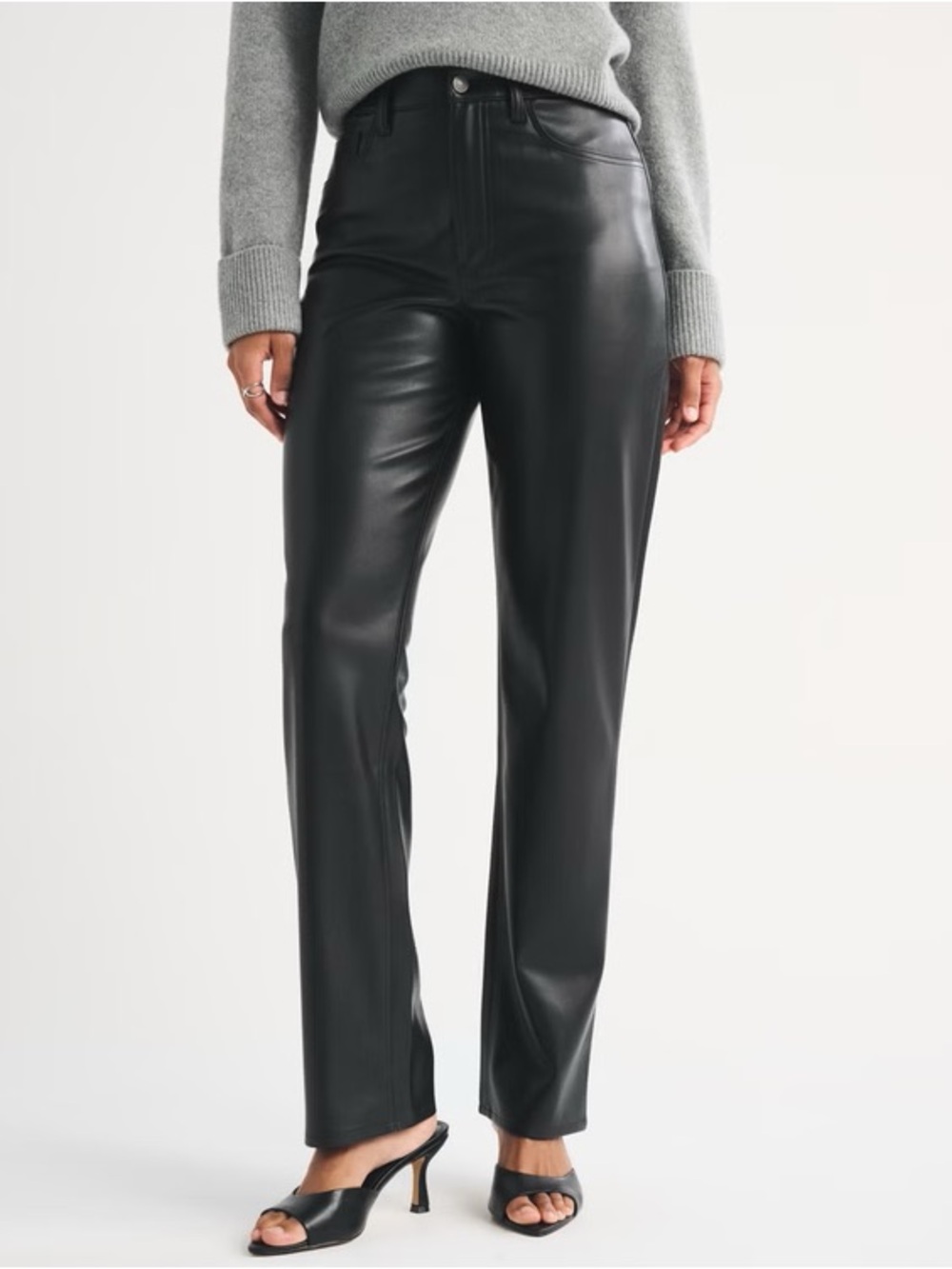 Black Abercrombie 90s Vegan Leather Pants